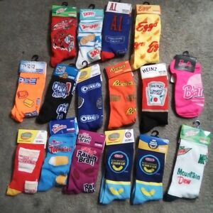 16 Pairs Of Assorted Novelty Snack-Themed Socks NWT